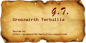 Groszwirth Tertullia névjegykártya